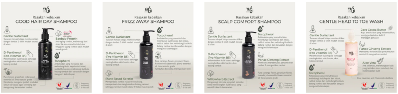 Produk perawatan kulit dan tubuh dengan merek YAGI Natural
